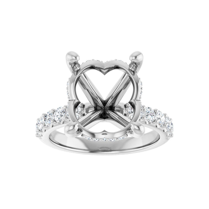 Platinum 15x 11 mm Oval 5/8 CTW Lab-Grown Diamond Semi-Set Engagement Ring