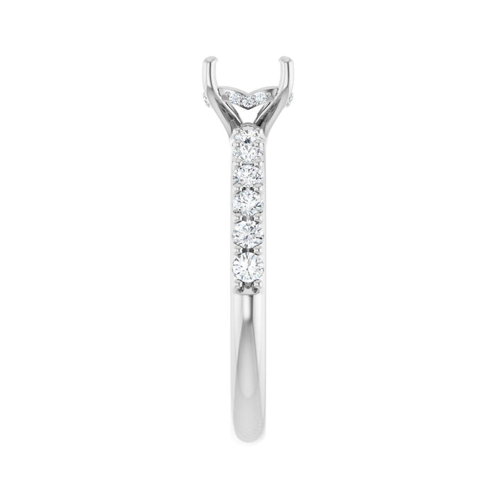 14K White Gold 6x6 mm Cushion 3/8 CTW Lab-Grown Diamond Semi-Set Engagement Ring