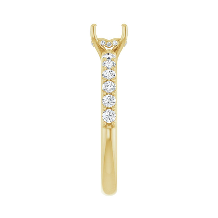 14K Yellow Gold 5x 5 mm Asscher 3/8 CTW Lab-Grown Diamond Semi-Set Engagement Ring