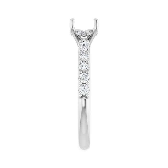 14K White Gold 5x 5 mm Asscher 3/8 CTW Lab-Grown Diamond Semi-Set Engagement Ring