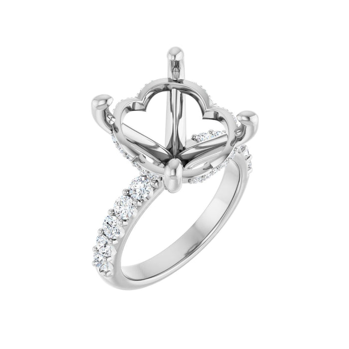 Platinum 16x 12 mm Oval 3/4 CTW Lab-Grown Diamond Semi-Set Engagement Ring