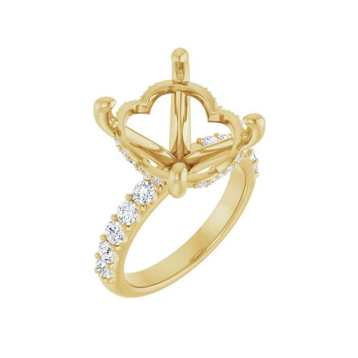 14K Yellow Gold 16x 12 mm Oval 3/4 CTW Lab-Grown Diamond Semi-Set Engagement Ring