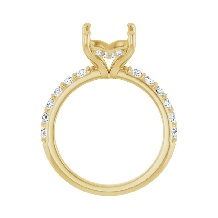 14K Yellow Gold 10x8 mm Emerald 5/8 CTW Lab-Grown Diamond Semi-Set Engagement Ring