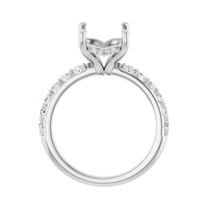 14K White Gold 10x8 mm Emerald 5/8 CTW Lab-Grown Diamond Semi-Set Engagement Ring