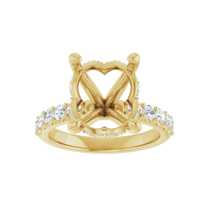 14K Yellow Gold 14x 10 mm Oval 5/8 CTW Lab-Grown Diamond Semi-Set Engagement Ring