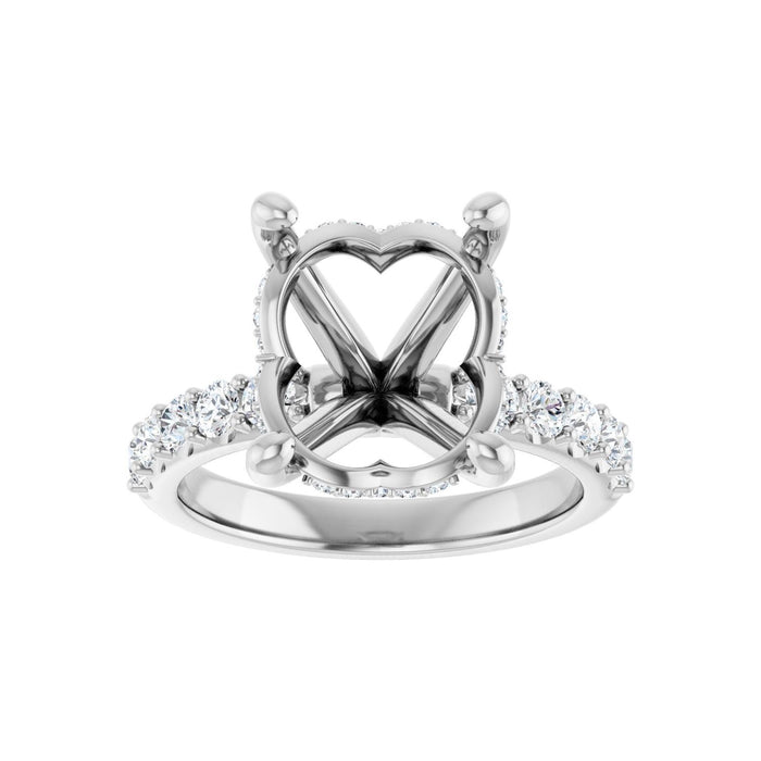 Platinum 14x 10 mm Oval 5/8 CTW Lab-Grown Diamond Semi-Set Engagement Ring