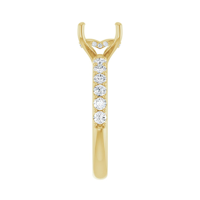 14K Yellow Gold 7x 7 mm Asscher 1/2 CTW Lab-Grown Diamond Semi-Set Engagement Ring