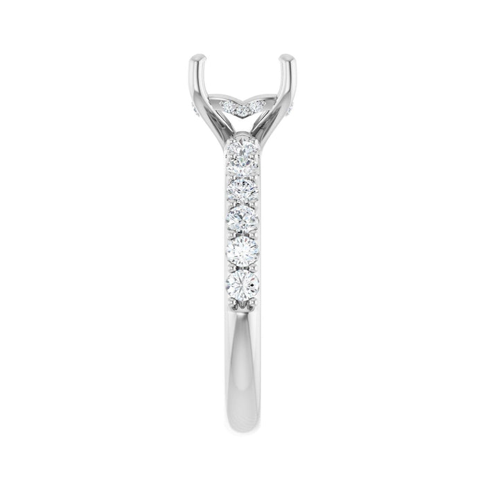 14K White Gold 7x 7 mm Asscher 1/2 CTW Lab-Grown Diamond Semi-Set Engagement Ring