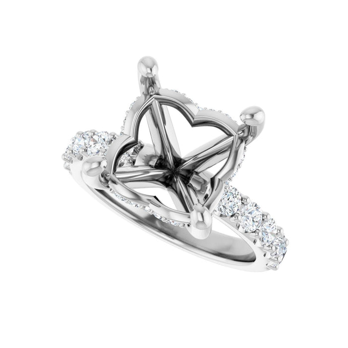 Platinum 10x 10 mm Asscher 3/4 CTW Lab-Grown Diamond Semi-Set Engagement Ring