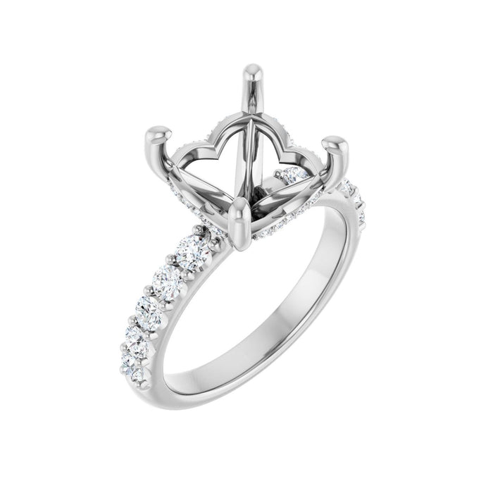 14K White Gold 9x 9 mm Asscher 5/8 CTW Lab-Grown Diamond Semi-Set Engagement Ring