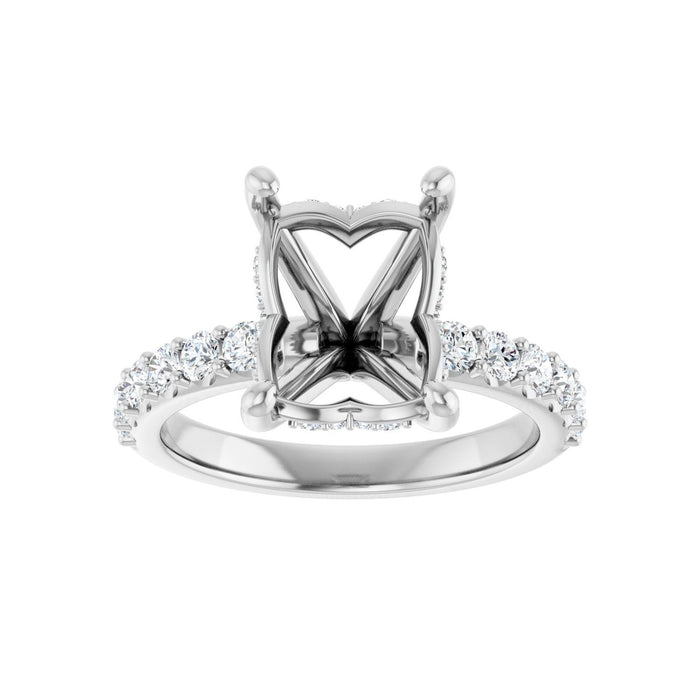 Platinum 10x8 mm Emerald 5/8 CTW Lab-Grown Diamond Semi-Set Engagement Ring