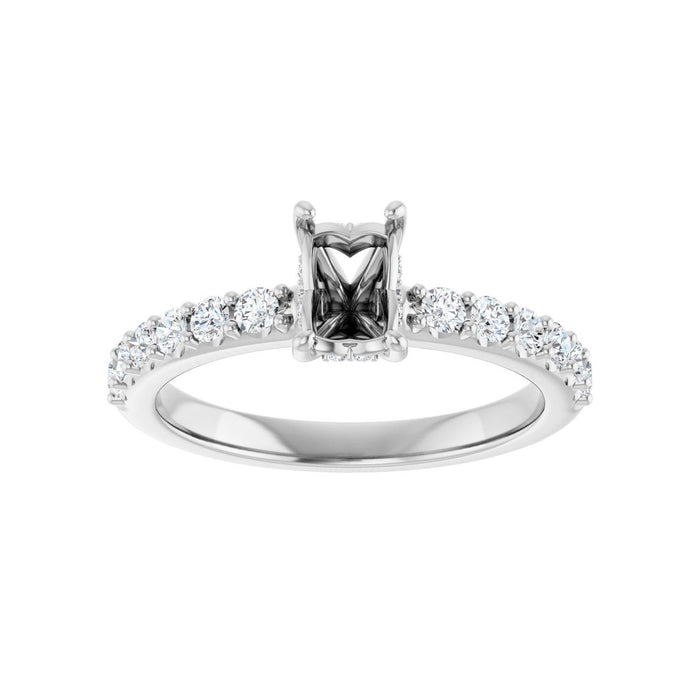 Platinum 6x4 mm Emerald 3/8 CTW Lab-Grown Diamond Semi-Set Engagement Ring