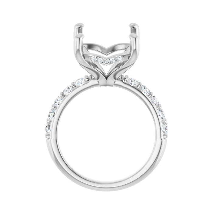 Platinum 15x11 mm Emerald 3/4 CTW Lab-Grown Diamond Semi-Set Engagement Ring