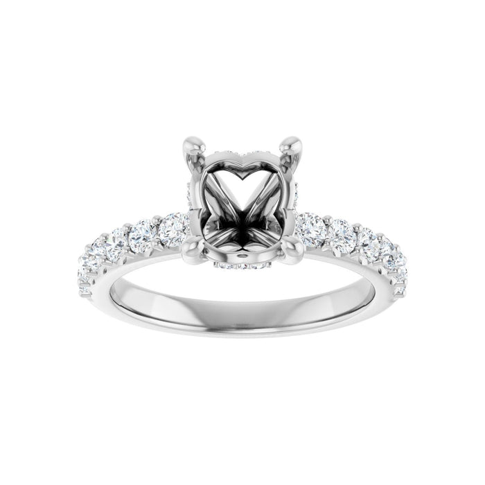 Platinum 9x 7 mm Oval 1/2 CTW Lab-Grown Diamond Semi-Set Engagement Ring