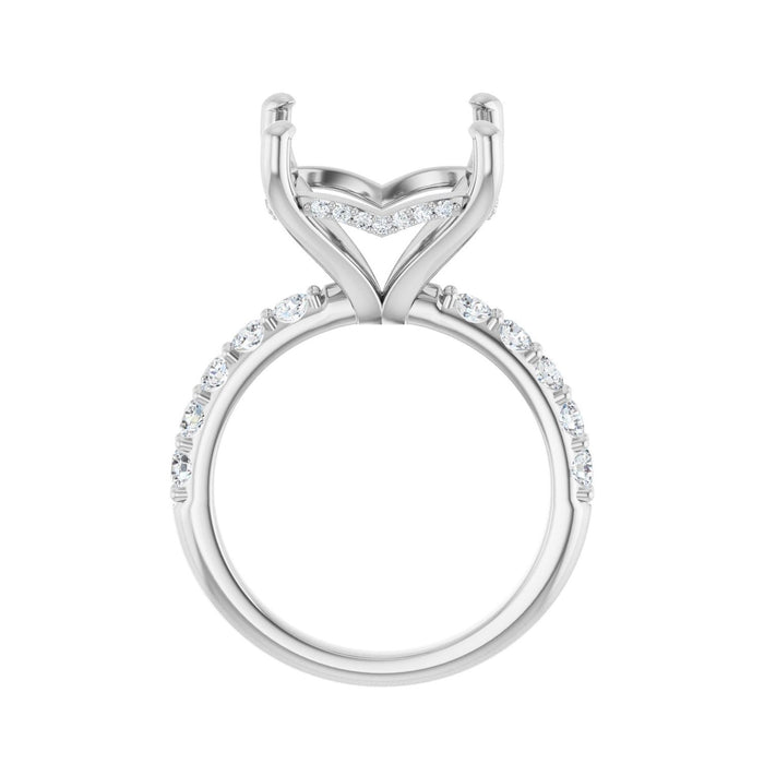 14K White Gold 13x 13 mm Cushion 5/8 CTW Lab-Grown Diamond Semi-Set Engagement Ring