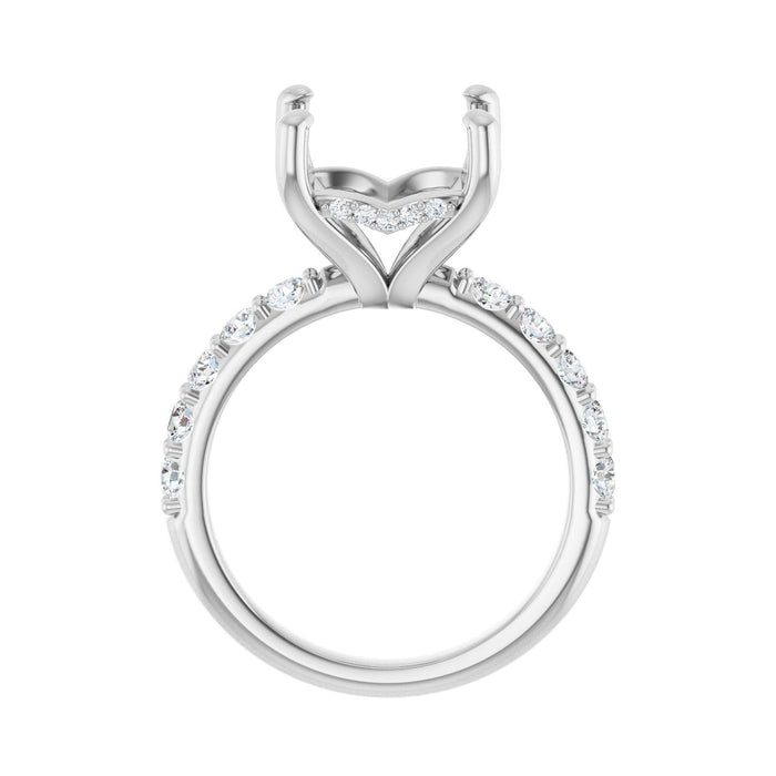 Platinum 10x 10 mm Asscher 3/4 CTW Lab-Grown Diamond Semi-Set Engagement Ring