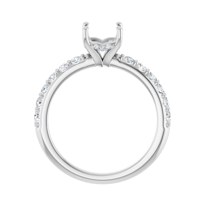 14K White Gold 6x 6 mm Asscher 1/2 CTW Lab-Grown Diamond Semi-Set Engagement Ring