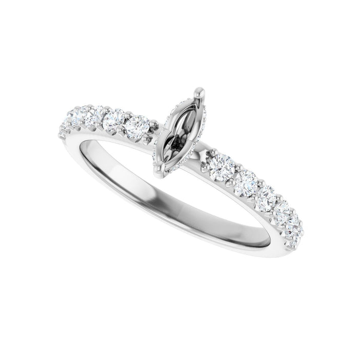 Platinum 6x 3.5 mm Marquise 3/8 CTW Lab-Grown Diamond Semi-Set Engagement Ring
