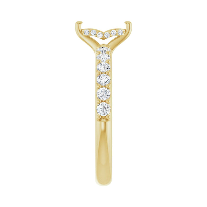 14K Yellow Gold 7x 3.5 mm Marquise 1/2 CTW Lab-Grown Diamond Semi-Set Engagement Ring