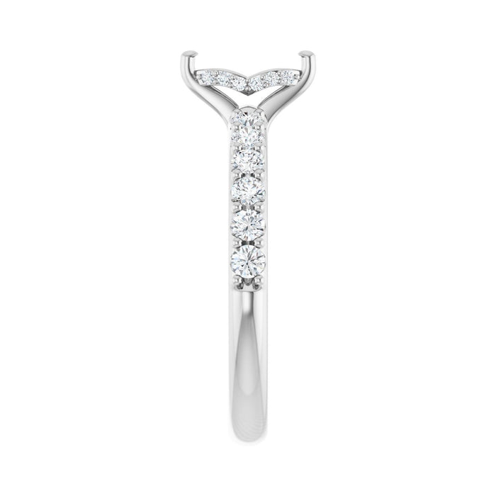 14K White Gold 7x 3.5 mm Marquise 1/2 CTW Lab-Grown Diamond Semi-Set Engagement Ring