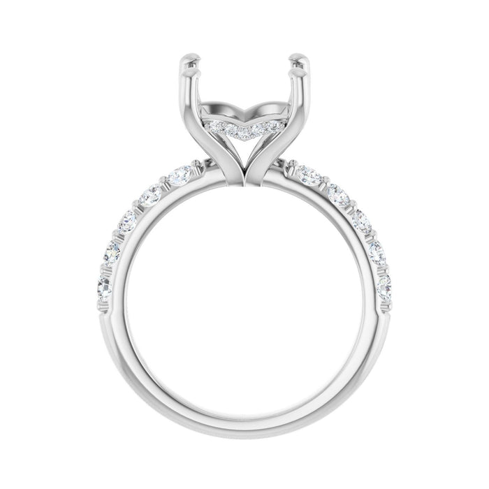 14K White Gold 9x 9 mm Asscher 5/8 CTW Lab-Grown Diamond Semi-Set Engagement Ring