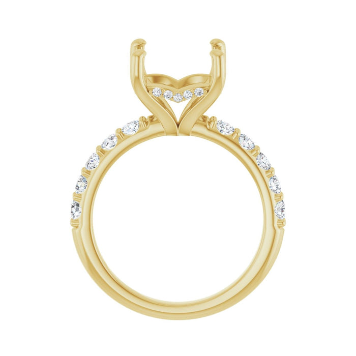 14K Yellow Gold 9x 9 mm Asscher 5/8 CTW Lab-Grown Diamond Semi-Set Engagement Ring