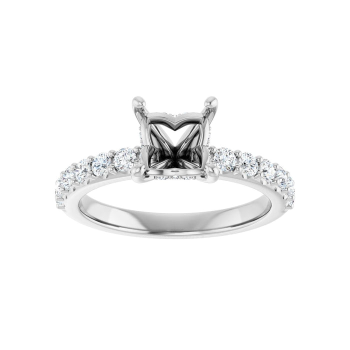 Platinum 5.5x 5.5 mm Square 1/2 CTW Lab-Grown Diamond Semi-Set Engagement Ring