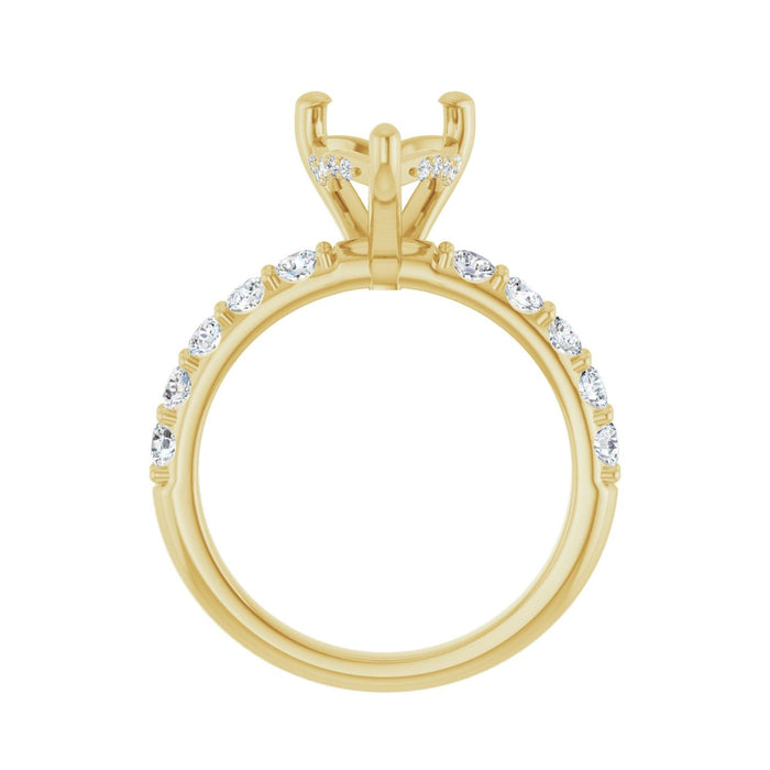 14K Yellow Gold 12x 8 mm Pear 3/4 CTW Lab-Grown Diamond Semi-Set Engagement Ring