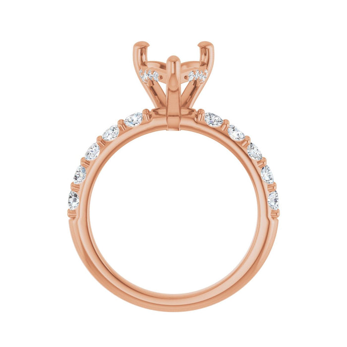 14K Rose Gold 12x 8 mm Pear 3/4 CTW Lab-Grown Diamond Semi-Set Engagement Ring