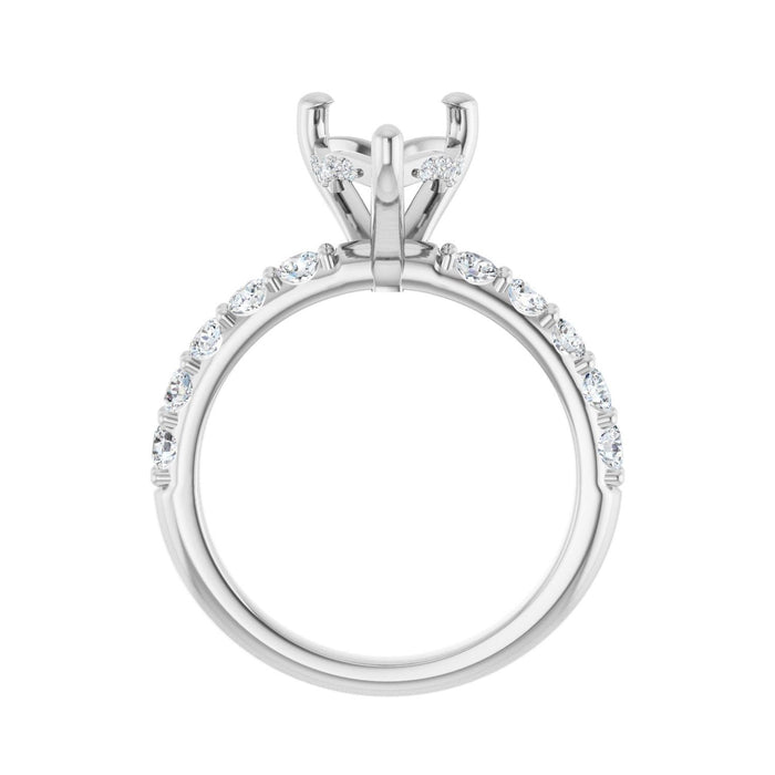 Platinum 12x 8 mm Pear 3/4 CTW Lab-Grown Diamond Semi-Set Engagement Ring