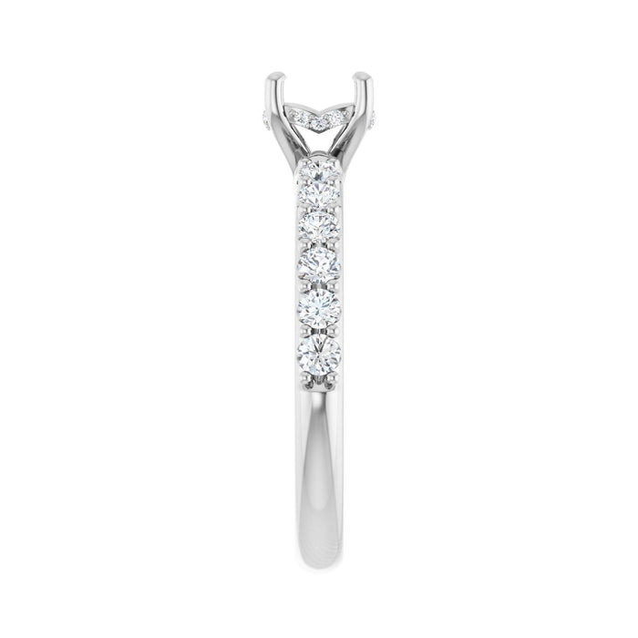 Platinum 5.8 mm Round 1/2 CTW Lab-Grown Diamond Semi-Set Engagement Ring