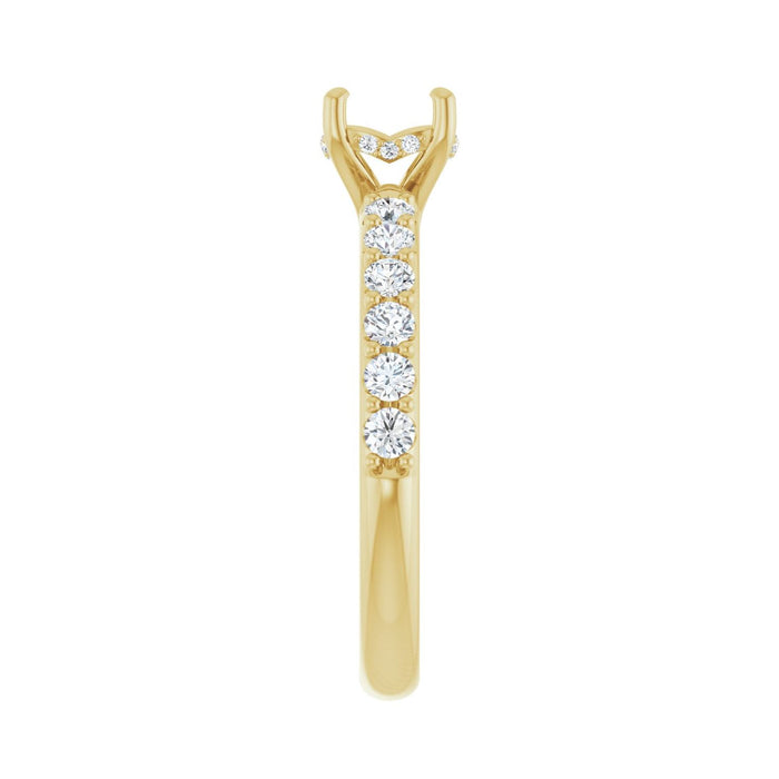 14K Yellow Gold 5.8 mm Round 1/2 CTW Lab-Grown Diamond Semi-Set Engagement Ring