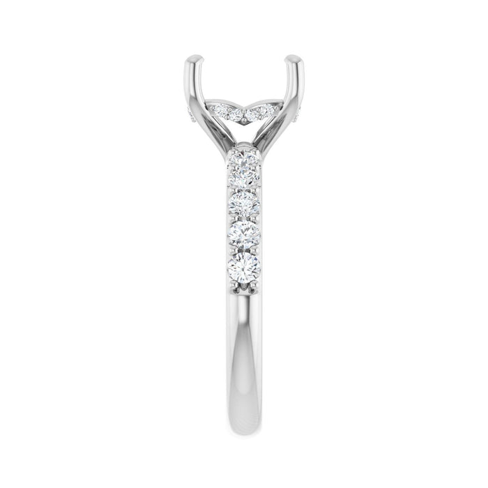 14K White Gold 8x 8 mm Asscher 1/2 CTW Lab-Grown Diamond Semi-Set Engagement Ring