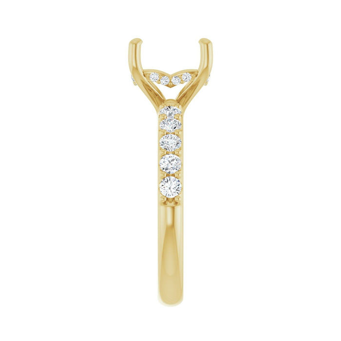 14K Yellow Gold 8x 8 mm Asscher 1/2 CTW Lab-Grown Diamond Semi-Set Engagement Ring
