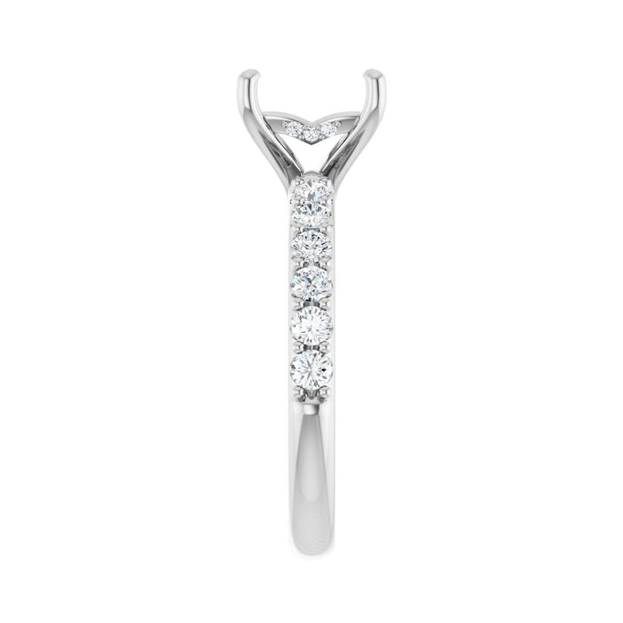 Platinum 6.5x 6.5 mm Square 1/2 CTW Lab-Grown Diamond Semi-Set Engagement Ring
