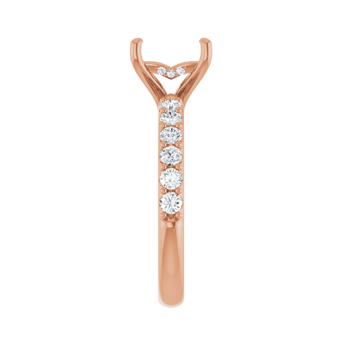 14K Rose Gold 6.5x 6.5 mm Square 1/2 CTW Lab-Grown Diamond Semi-Set Engagement Ring