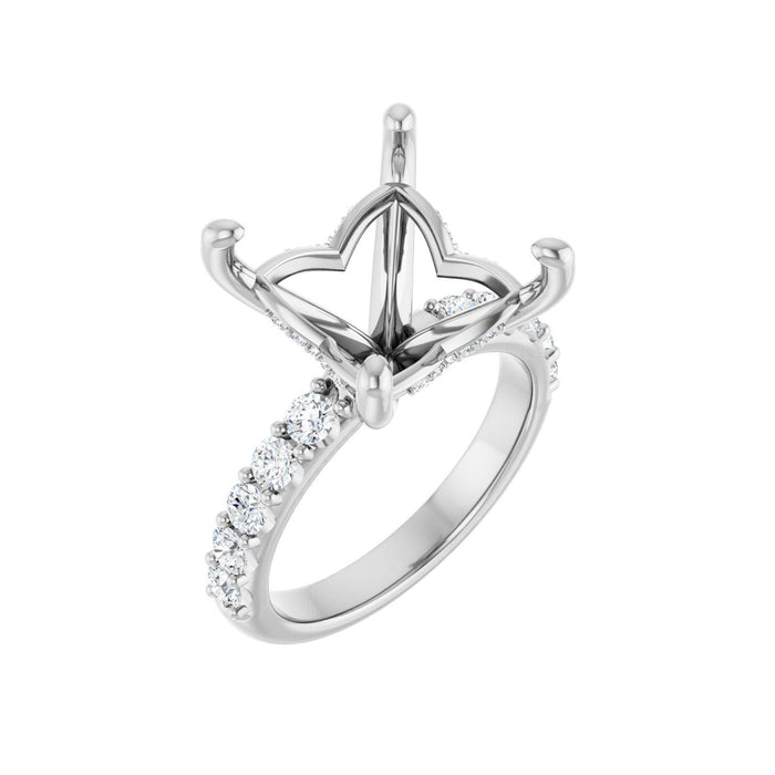 Platinum 10x 10 mm Square 3/4 CTW Lab-Grown Diamond Semi-Set Engagement Ring