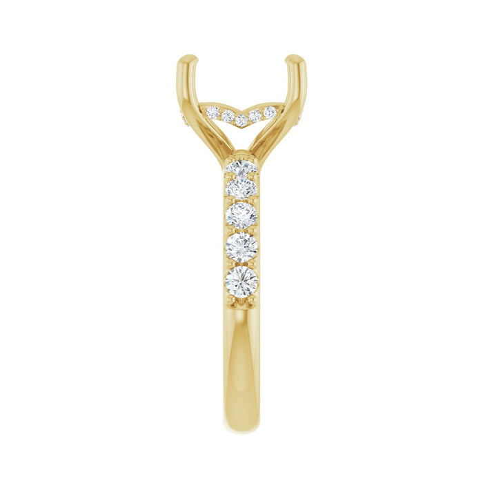 14K Yellow Gold 9x 9 mm Asscher 5/8 CTW Lab-Grown Diamond Semi-Set Engagement Ring
