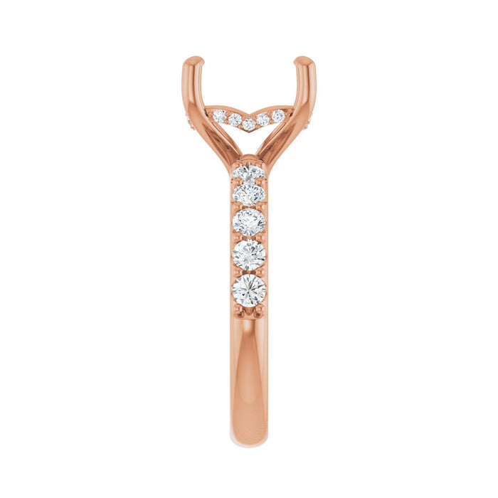 14K Rose Gold 9x 9 mm Asscher 5/8 CTW Lab-Grown Diamond Semi-Set Engagement Ring