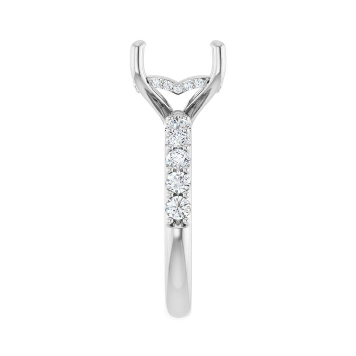 Platinum 9x 9 mm Asscher 5/8 CTW Lab-Grown Diamond Semi-Set Engagement Ring
