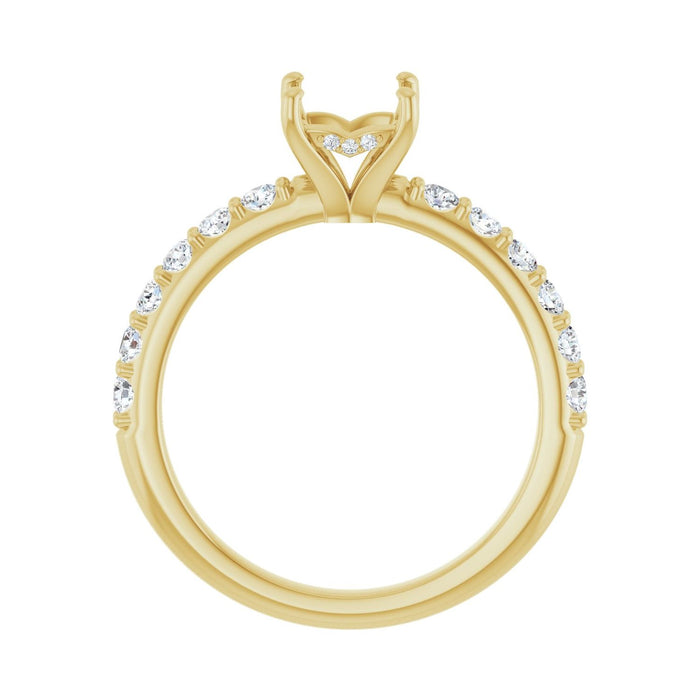 14K Yellow Gold 5x 5 mm Square 1/2 CTW Lab-Grown Diamond Semi-Set Engagement Ring