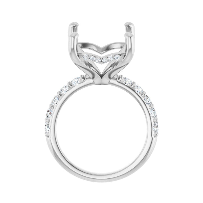 Platinum 16x12 mm Emerald 3/4 CTW Lab-Grown Diamond Semi-Set Engagement Ring