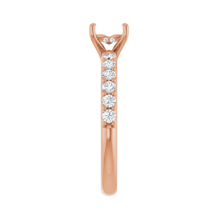 14K Rose Gold 4.5x 4.5 mm Square 3/8 CTW Lab-Grown Diamond Semi-Set Engagement Ring