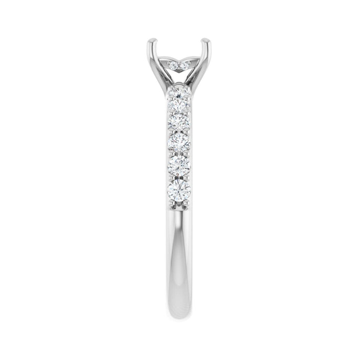 14K White Gold 4.5x 4.5 mm Square 3/8 CTW Lab-Grown Diamond Semi-Set Engagement Ring