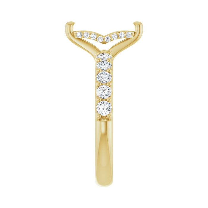 14K Yellow Gold 10x 5 mm Marquise 5/8 CTW Lab-Grown Diamond Semi-Set Engagement Ring