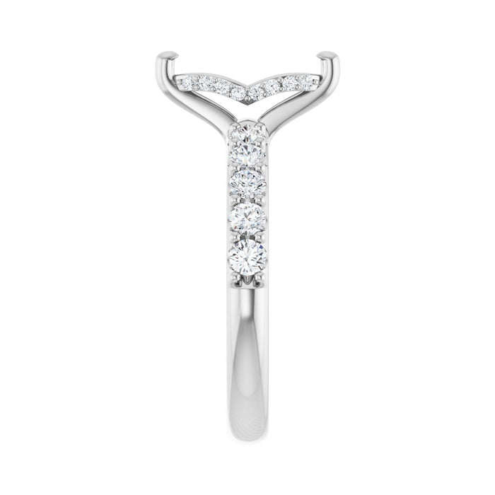 Platinum 10x 5 mm Marquise 5/8 CTW Lab-Grown Diamond Semi-Set Engagement Ring
