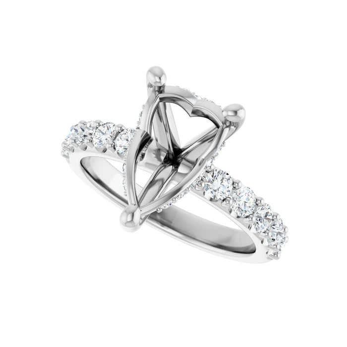 Platinum 12x 8 mm Pear 3/4 CTW Lab-Grown Diamond Semi-Set Engagement Ring