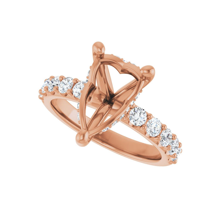 14K Rose Gold 12x 8 mm Pear 3/4 CTW Lab-Grown Diamond Semi-Set Engagement Ring