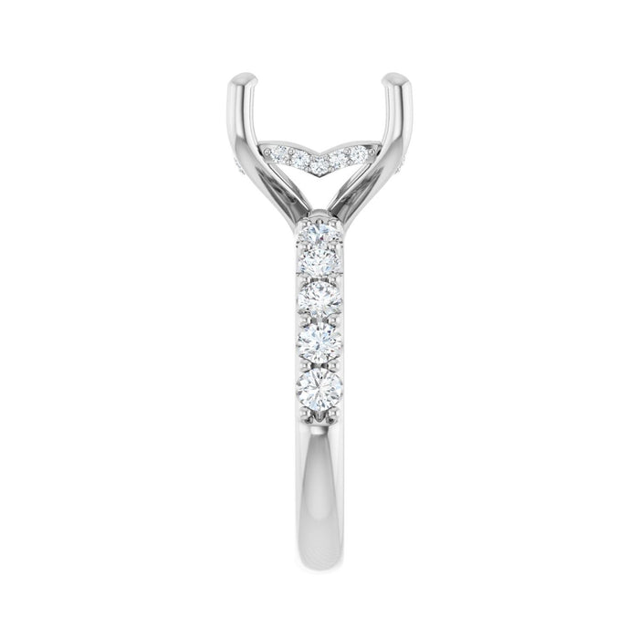 14K White Gold 10x 10 mm Asscher 3/4 CTW Lab-Grown Diamond Semi-Set Engagement Ring