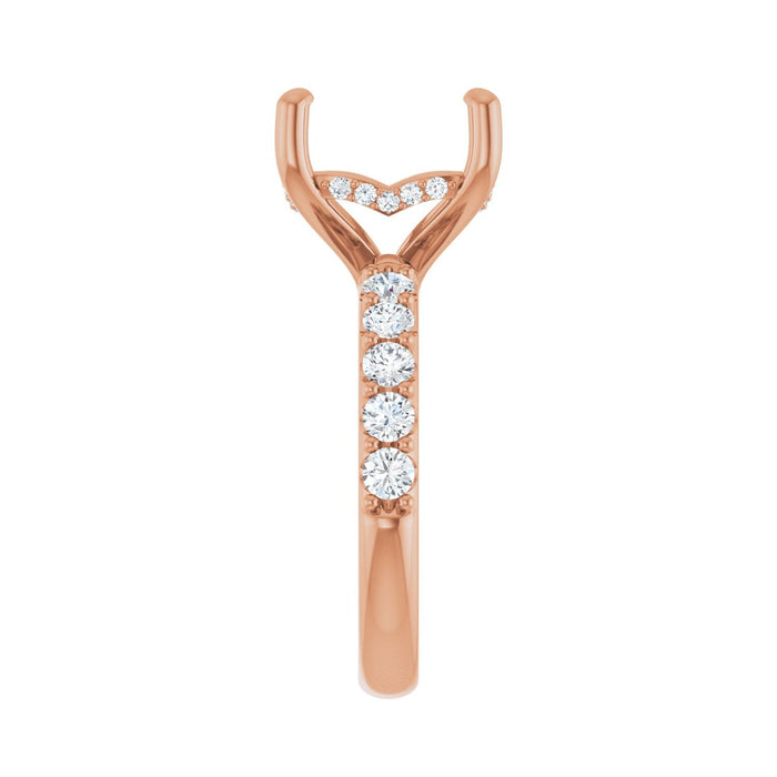 14K Rose Gold 10x 10 mm Asscher 3/4 CTW Lab-Grown Diamond Semi-Set Engagement Ring